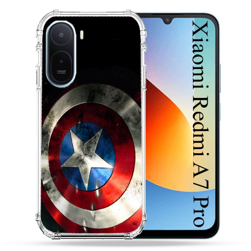 Coque Renforcée Pour Xiaomi Redmi A7 Pro Captain America Bouclier