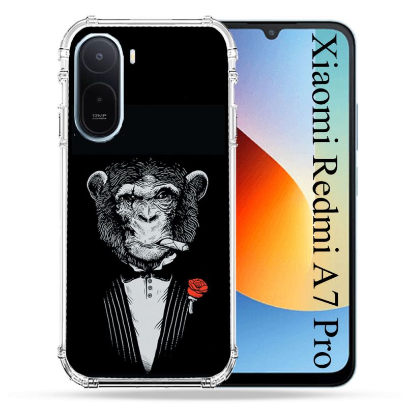 Coque Renforcée Pour Xiaomi Redmi A7 Pro Decale Singe Mafia