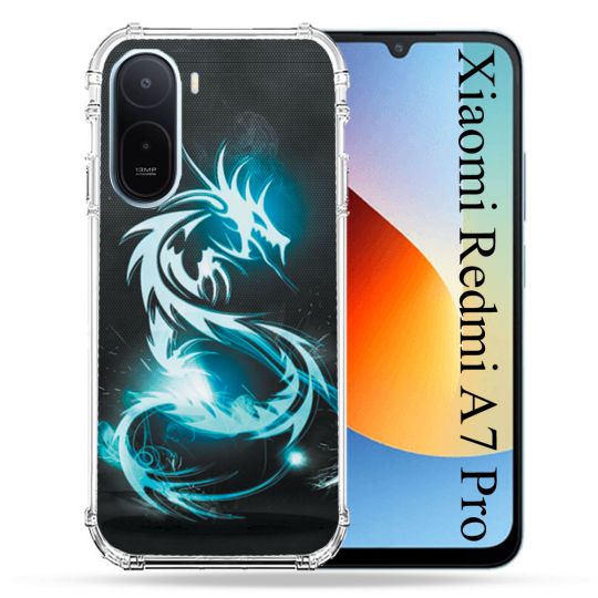 Coque Renforcée Pour Xiaomi Redmi A7 Pro Fantastique Dragon Bleu