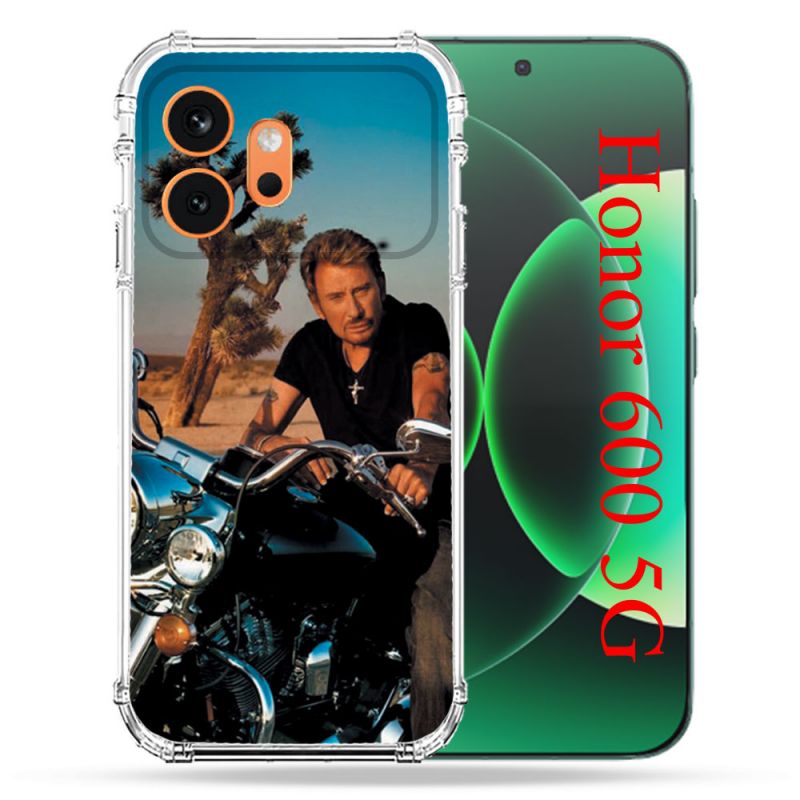 Coque Renforcée Pour Honor 600 5G Musique Johnny Hallyday Moto