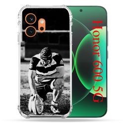 Coque Renforcée Pour Honor 600 5G Sport Rugby Noir Blanc