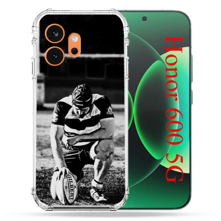 Coque Renforcée Pour Honor 600 5G Sport Rugby Noir Blanc