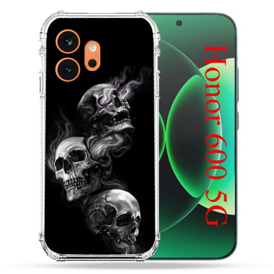 Coque Renforcée Pour Honor 600 5G Tete de Mort Triple