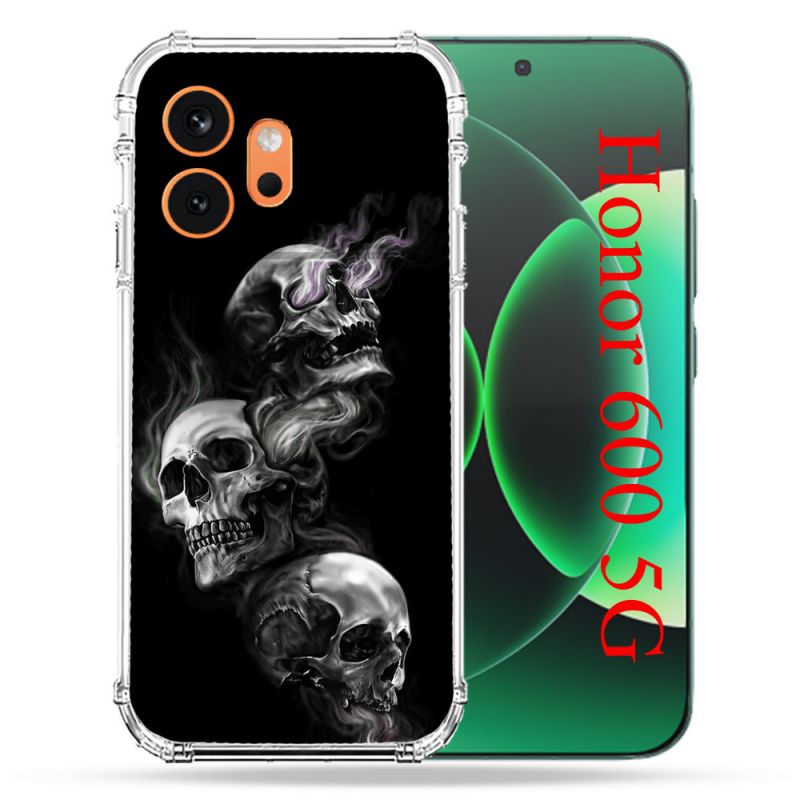 Coque Renforcée Pour Honor 600 5G Tete de Mort Triple
