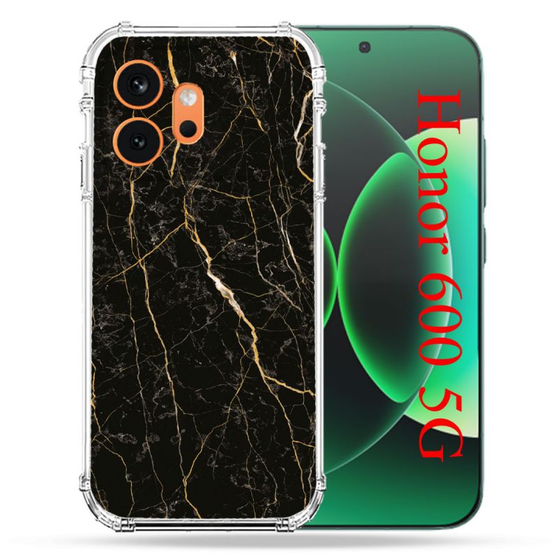 Coque Renforcée Pour Honor 600 5G Texture Marbre Noir