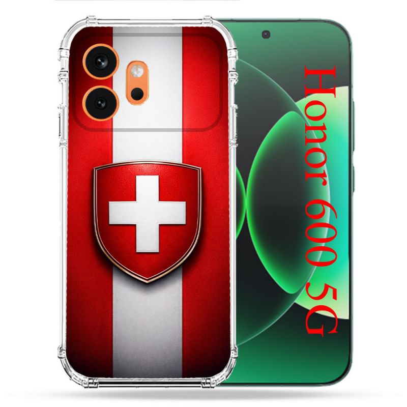 Coque Renforcée Pour Honor 600 5G Voyage Drapeau Suisse