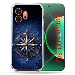 Coque Renforcée Pour Honor 600 5G Voyage Rose des Vents Marine