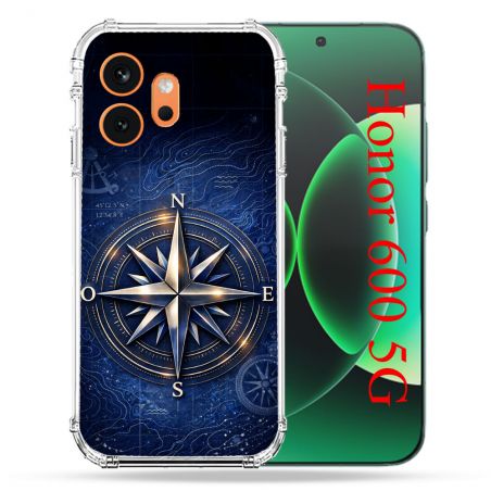 Coque Renforcée Pour Honor 600 5G Voyage Rose des Vents Marine