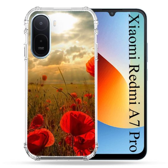 Coque Renforcée Pour Xiaomi Redmi A7 Pro Fleur Coquelicot