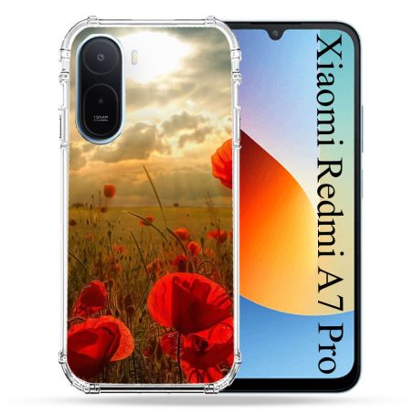 Coque Renforcée Pour Xiaomi Redmi A7 Pro Fleur Coquelicot