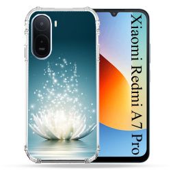 Coque Renforcée Pour Xiaomi Redmi A7 Pro Fleur Lotus Blanc