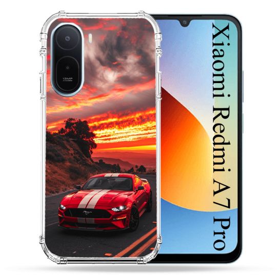 Coque Renforcée Pour Xiaomi Redmi A7 Pro Ford Mustang GT500 Rouge