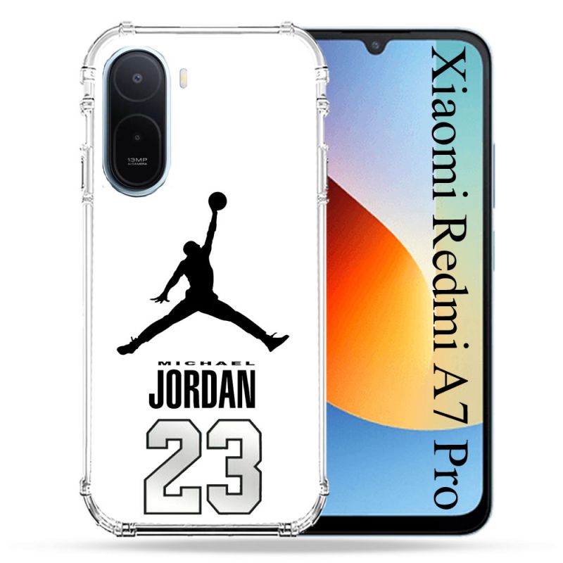 Coque Renforcée Pour Xiaomi Redmi A7 Pro Jordan 23 Blanc