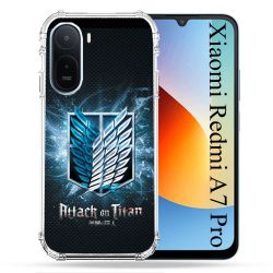Coque Renforcée Pour Xiaomi Redmi A7 Pro Manga Attaque Titans Noir