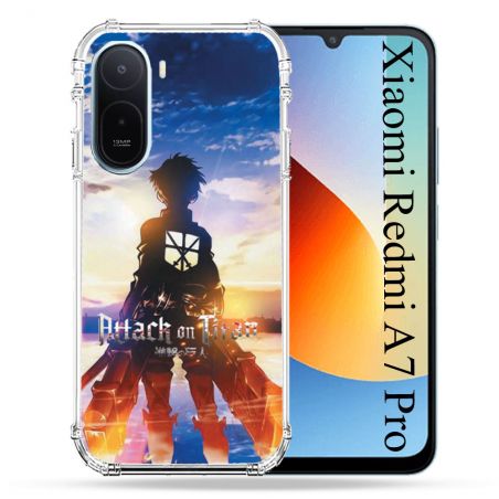 Coque Renforcée Pour Xiaomi Redmi A7 Pro Manga Attaque Titans Soleil