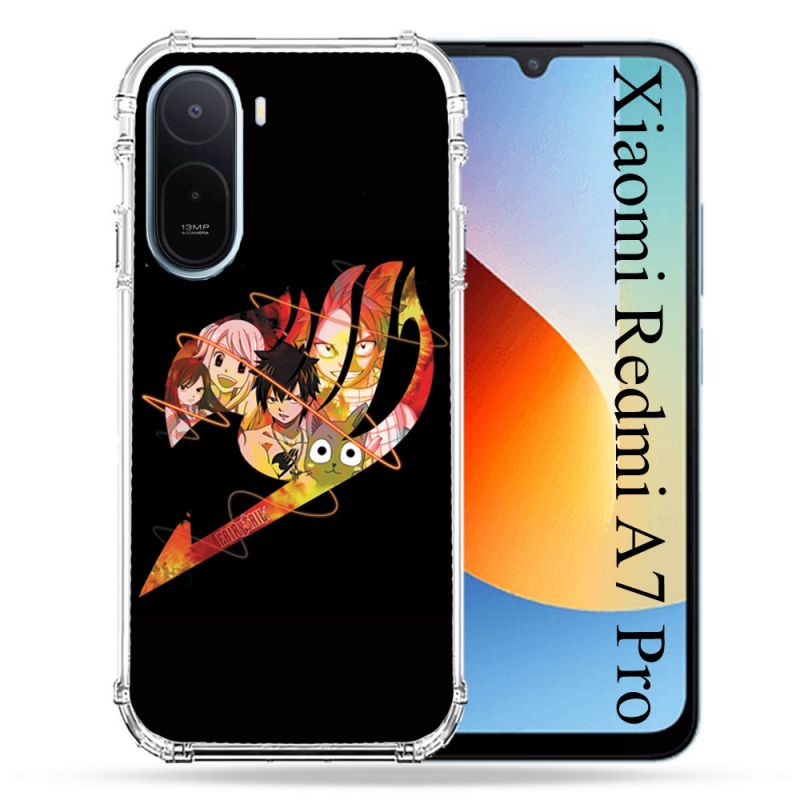 Coque Renforcée Pour Xiaomi Redmi A7 Pro Manga Fairy Tail Logo Noir