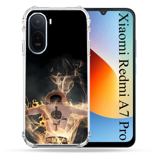 Coque Renforcée Pour Xiaomi Redmi A7 Pro Manga One Piece Ace Noir