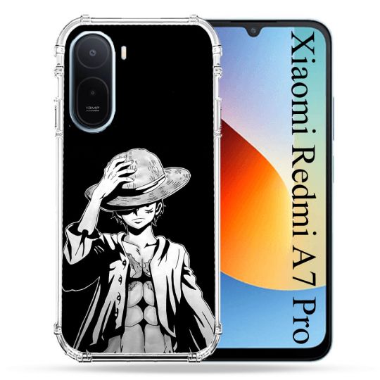 Coque Renforcée Pour Xiaomi Redmi A7 Pro Manga One Piece Luffy Noir