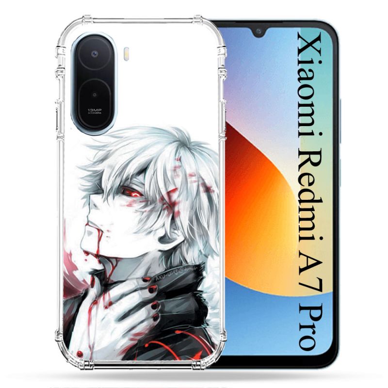 Coque Renforcée Pour Xiaomi Redmi A7 Pro Manga Tokyo Ghoul Kaneki Blanc