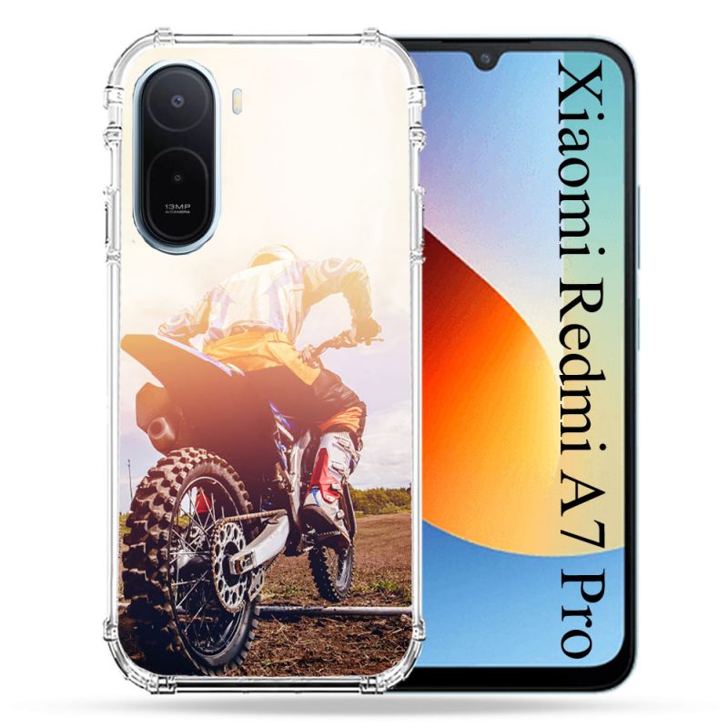 Coque Renforcée Pour Xiaomi Redmi A7 Pro Moto Cross Soleil