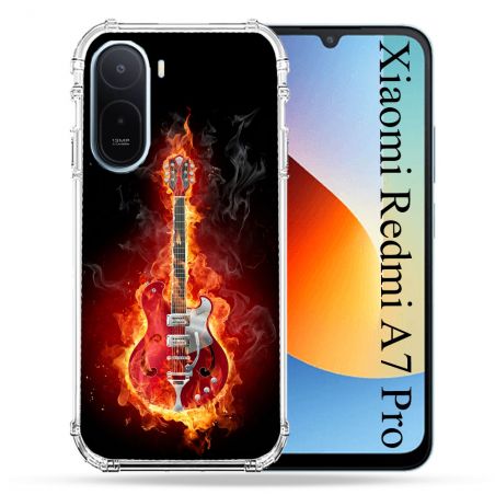 Coque Renforcée Pour Xiaomi Redmi A7 Pro Musique Guitare Electrique