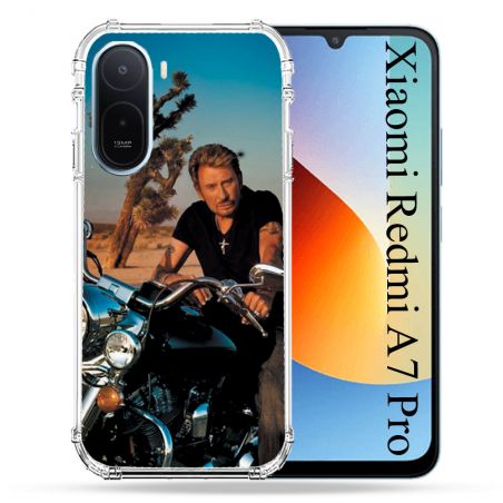 Coque Renforcée Pour Xiaomi Redmi A7 Pro Musique Johnny Hallyday Moto