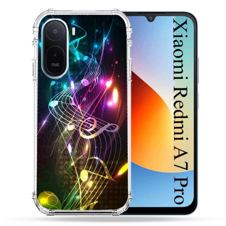 Coque Renforcée Pour Xiaomi Redmi A7 Pro Musique Partition Multicolore