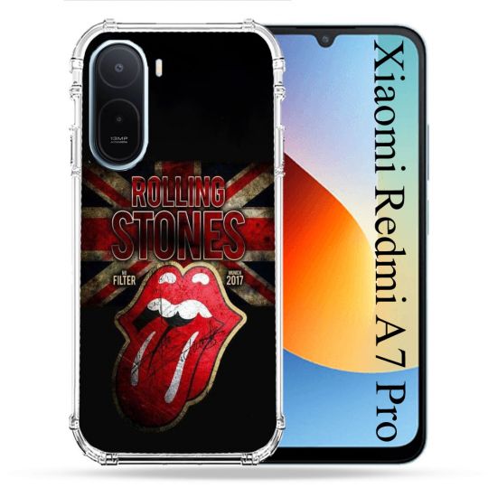 Coque Renforcée Pour Xiaomi Redmi A7 Pro Musique Rolling Stones