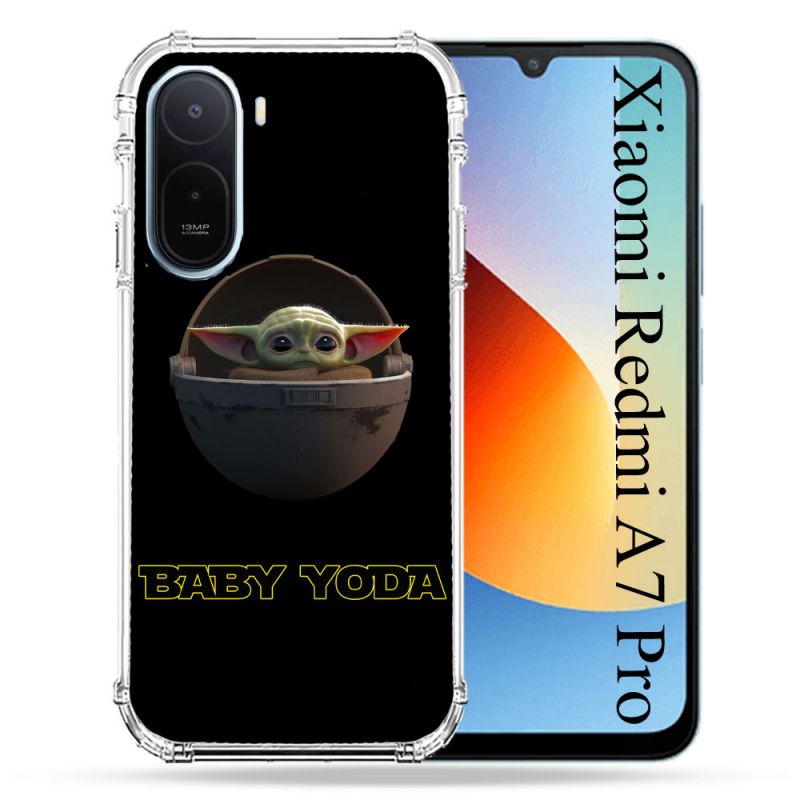 Coque Renforcée Pour Xiaomi Redmi A7 Pro Star Wars - Yoda bebe noir