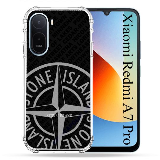 Coque Renforcée Pour Xiaomi Redmi A7 Pro Stone Island Gris