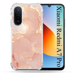 Coque Renforcée Pour Xiaomi Redmi A7 Pro Texture Marbre Rose