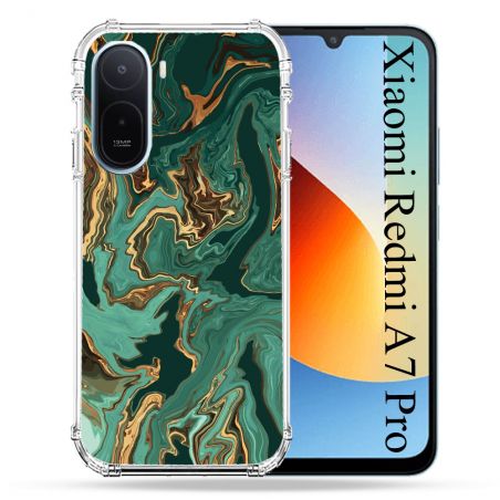 Coque Renforcée Pour Xiaomi Redmi A7 Pro Texture Marbre Vert