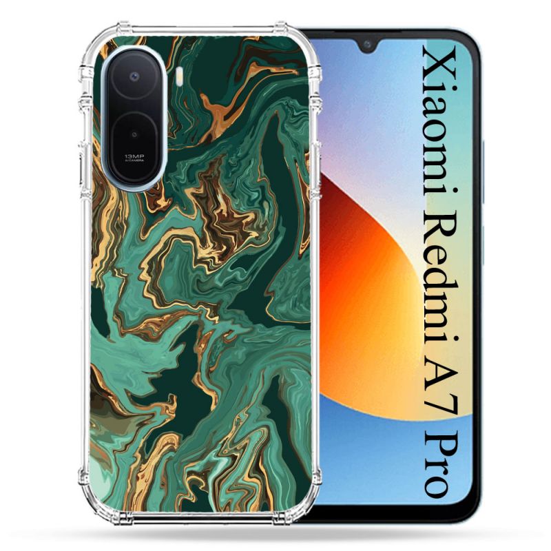 Coque Renforcée Pour Xiaomi Redmi A7 Pro Texture Marbre Vert