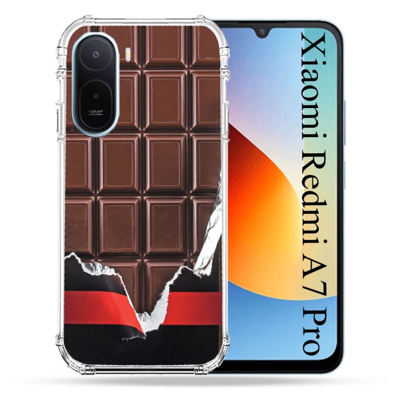 Coque Renforcée Pour Xiaomi Redmi A7 Pro Texture Trompe Oeil Chocolat