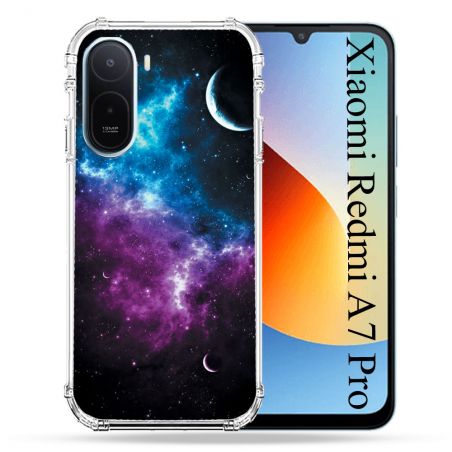 Coque Renforcée Pour Xiaomi Redmi A7 Pro Univers Bleu Violet