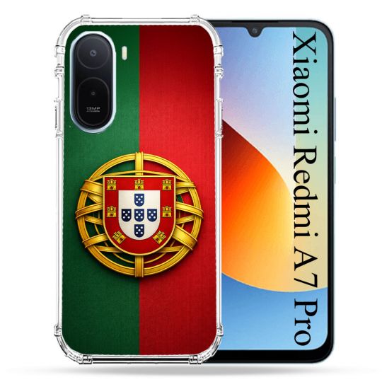 Coque Renforcée Pour Xiaomi Redmi A7 Pro Voyage Drapeau Portugal