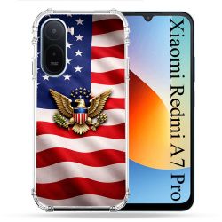 Coque Renforcée Pour Xiaomi Redmi A7 Pro Voyage Drapeau USA Etats Unis