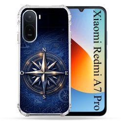 Coque Renforcée Pour Xiaomi Redmi A7 Pro Voyage Rose des Vents Marine
