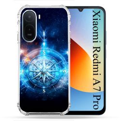 Coque Renforcée Pour Xiaomi Redmi A7 Pro Voyage Rose des Vents Stellaire