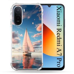 Coque Renforcée Pour Xiaomi Redmi A7 Pro Voyage Voilier Reflet