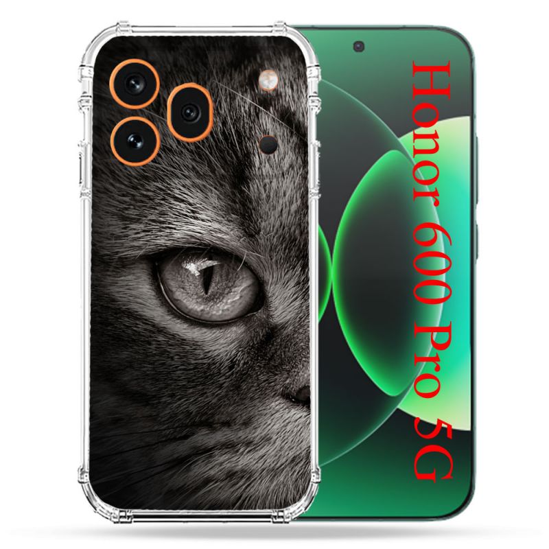 Coque Renforcée Pour Honor 600 Pro 5G Animal Chat Gris
