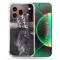 Coque Renforcée Pour Honor 600 Pro 5G Animal Chat Reflet