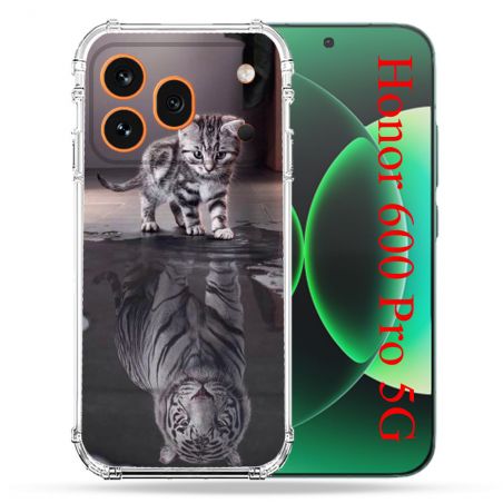 Coque Renforcée Pour Honor 600 Pro 5G Animal Chat Reflet