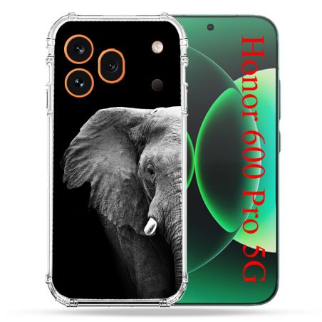 Coque Renforcée Pour Honor 600 Pro 5G Animal Elephant Noir