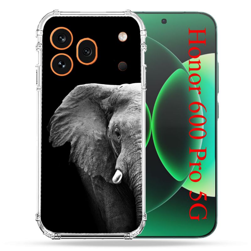 Coque Renforcée Pour Honor 600 Pro 5G Animal Elephant Noir