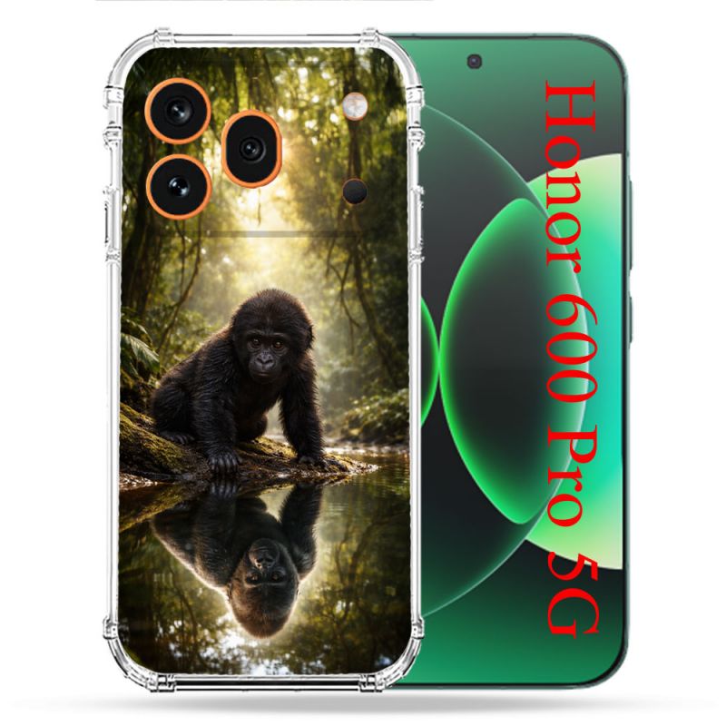 Coque Renforcée Pour Honor 600 Pro 5G Animal Gorille Reflet