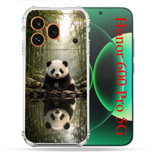 Coque Renforcée Pour Honor 600 Pro 5G Animal Panda Reflet