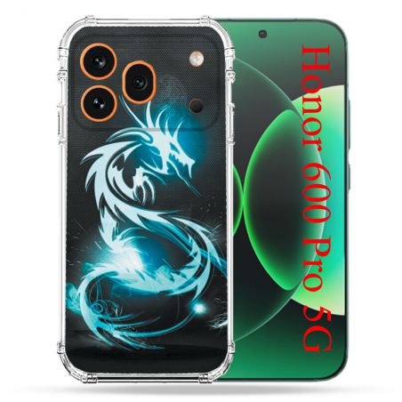 Coque Renforcée Pour Honor 600 Pro 5G Fantastique Dragon Bleu