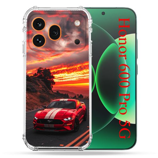Coque Renforcée Pour Honor 600 Pro 5G Ford Mustang GT500 Rouge