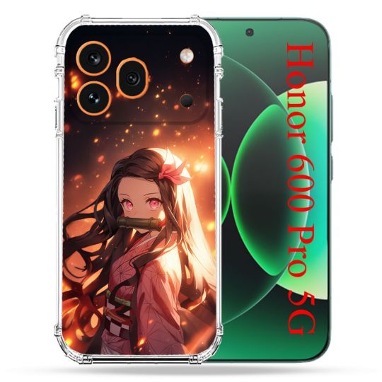 Coque Renforcée Pour Honor 600 Pro 5G Manga Demon Slayer Nezuko Rose